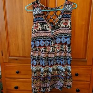 Mixed print elephant  sundress